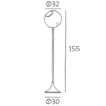Stojacia lampa Ballroom, zelená, sklo, ručne fúkaná, stmievateľná