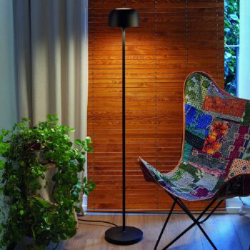 Stojacia lampa Bover LED Bol P/130, matná čierna, výška 130 cm