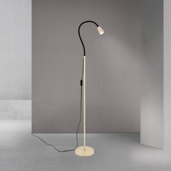 Stojacia lampa Dotty, khaki, výška 145 cm, flexibilné rameno, GU10