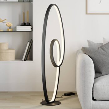 Stojacia lampa Lucande LED Bronwyn, 122 cm, antracit, hliník