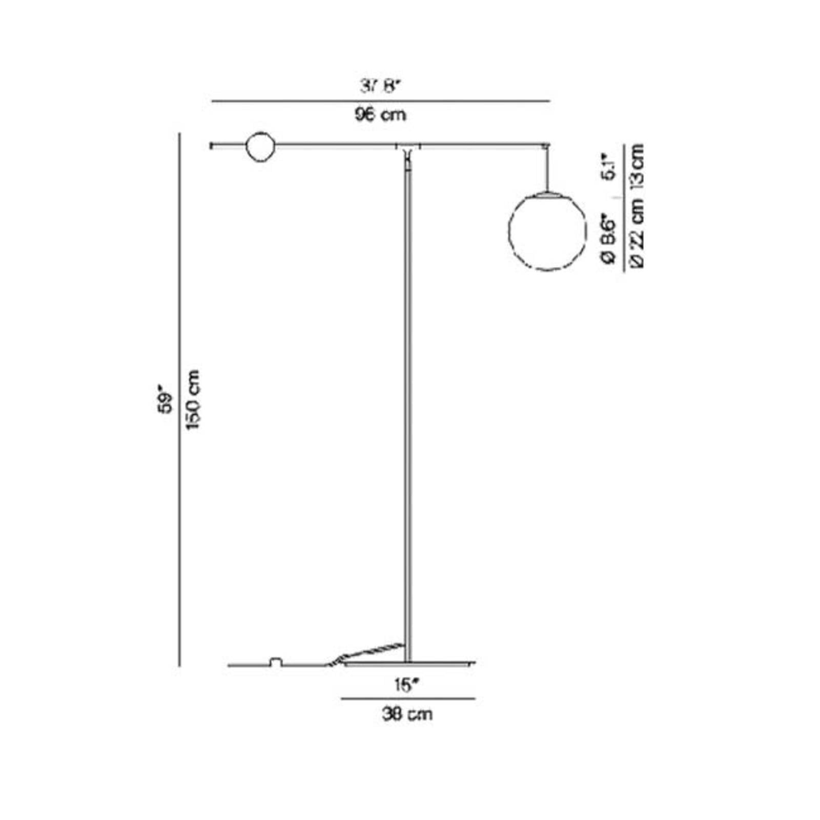 Stojacia lampa Luceplan Malamata, brúsená mosadz Stojacia lampa Luceplan Malamata, brúsená mosadz