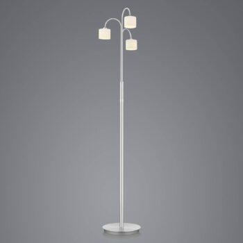 Stojacia lampa Mila LED, nikel/opálové sklo, tri svetlá