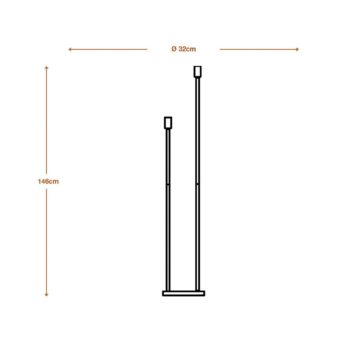 Stojacia lampa OSRAM DECOR STICK, tmavošedá, výška 146 cm, 2 x E27