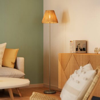 Stojacia lampa OSRAM Decor Raffia, 1-pl., prírodná farba, E27