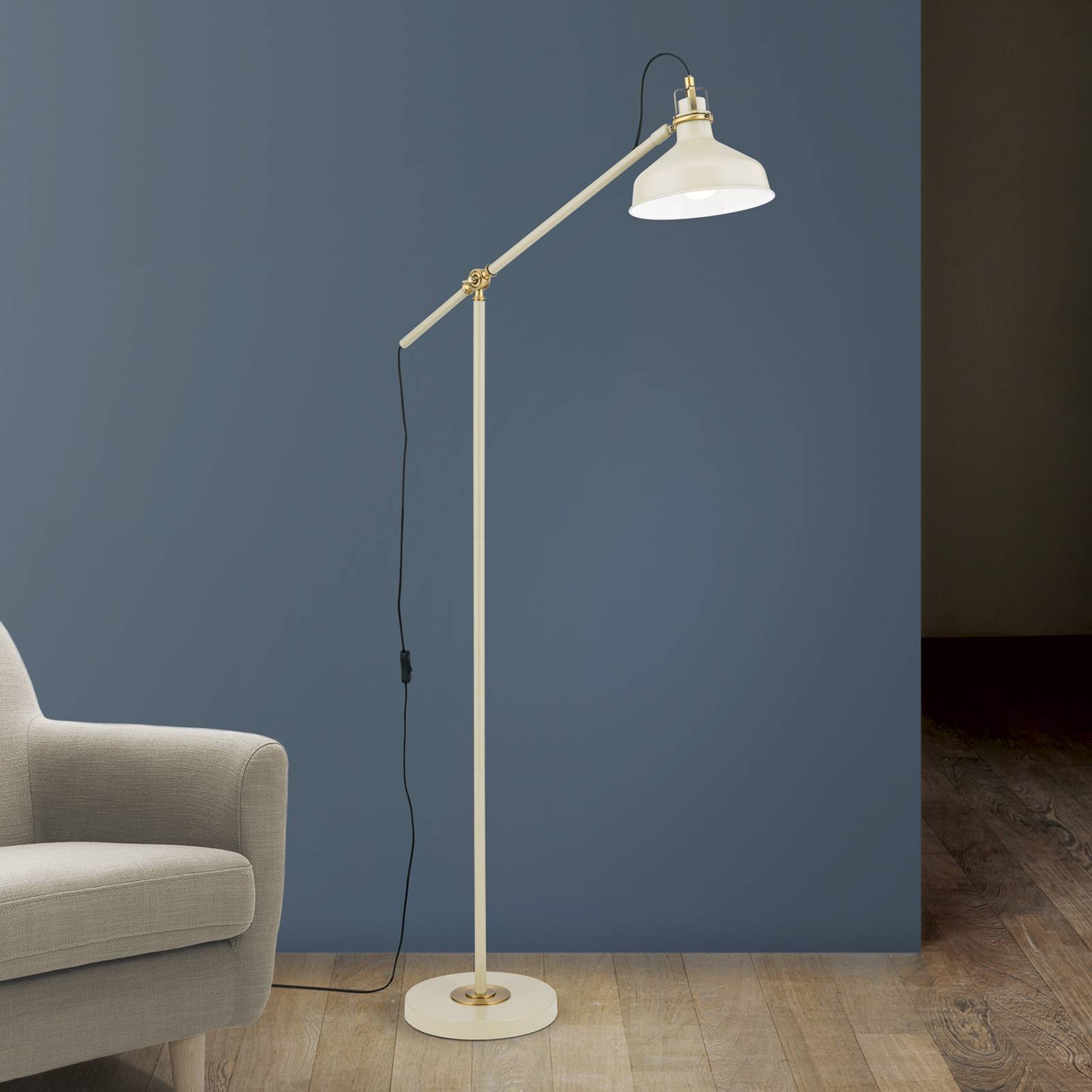Stojacia lampa Schiller, khaki, kov, výška 153 cm, nastaviteľná Stojacia lampa Schiller, khaki, kov, výška 153 cm, nastaviteľná