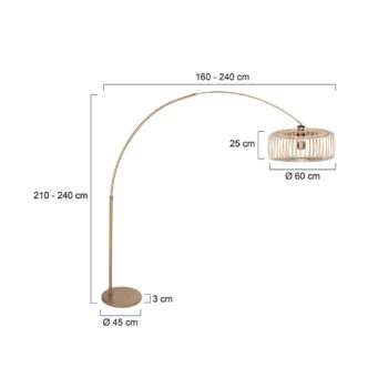 Stojacia lampa Sparkled Light bronzová/hnedá, 240 cm, drevo