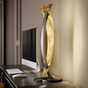 Stolná LED lampa Lucande Marija, čierna, stmievateľná, 62 cm