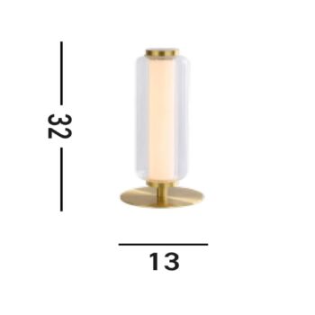 Stolná LED lampa Mod, mosadzná farba, 3-stupňová stmievateľná, oceľ