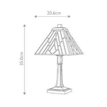 Stolná lampa Alderley, 20 cm x 20 cm, Tiffany štýl, bronz
