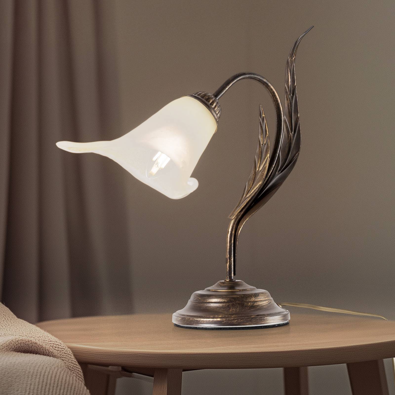 Stolná lampa Alga, 1 svetlo, železo, sklo, Florentine Stolná lampa Alga, 1 svetlo, železo, sklo, Florentine