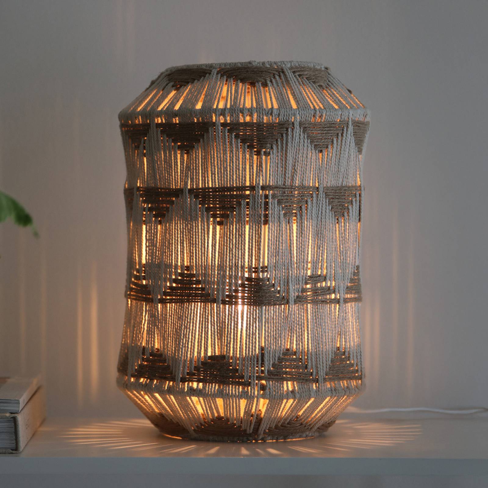 Stolná lampa Ano, výška 35 cm, textil, béžová/hnedá Stolná lampa Ano, výška 35 cm, textil, béžová/hnedá