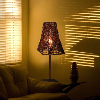 Stolná lampa Bella štvorcové tienidlo/podstavec