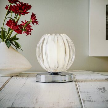 Stolná lampa Claw dotyková funkcia tienidlo číre