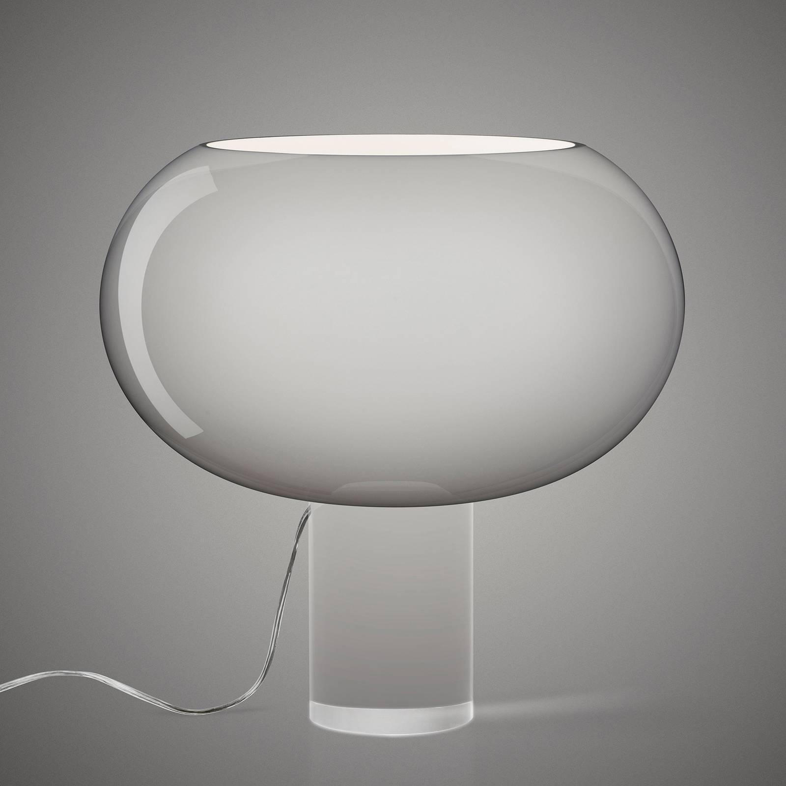 Stolná lampa Foscarini Buds 2, sivá, sklo, plast, E27 Stolná lampa Foscarini Buds 2, sivá, sklo, plast, E27