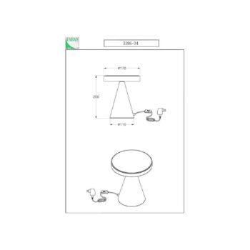 Stolná lampa LED Neutra, výška 20 cm, nikel, dotykový stmievač