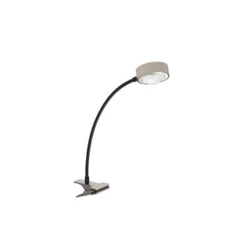 Stolná lampa LIGHTME Powerlens Flex, svorka, titánová farba