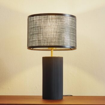 Stolná lampa Lindby Sorscha, čierna, železo, Ø 26 cm