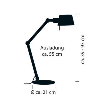Stolná lampa Medo, piesková farba, výška 93 cm, E27