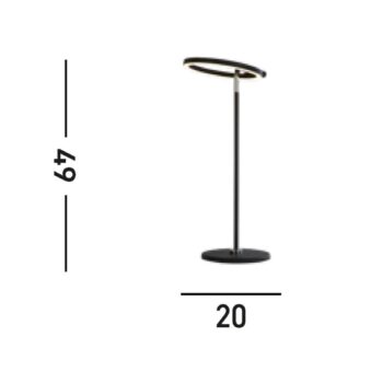 Stolná lampa Space LED, čierna, kov