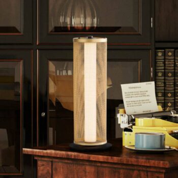 Stolná lampa Thread LED, zlatá farba, 3-stupňová stmievateľná, oceľ