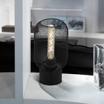 Stolná lampa Wrington, výška 28,5 cm, čierna, oceľ