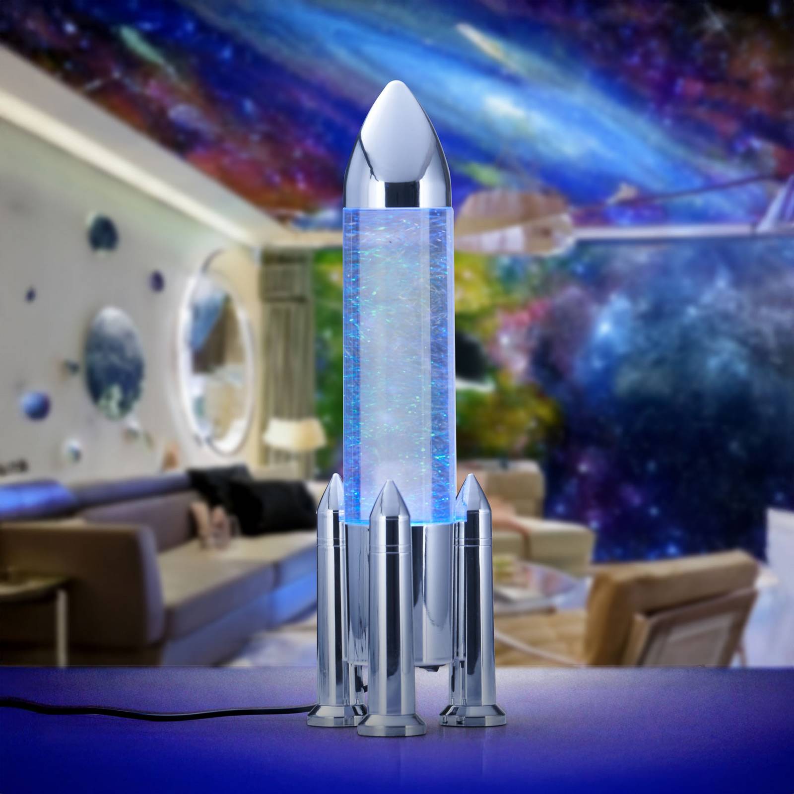 Stolová LED lampa Apollo, titánová farba, výška 33 cm, RGB, USB Stolová LED lampa Apollo, titánová farba, výška 33 cm, RGB, USB