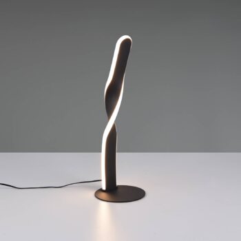 Stolová LED lampa Ginko, čierna matná, kov, výška 40,5 cm