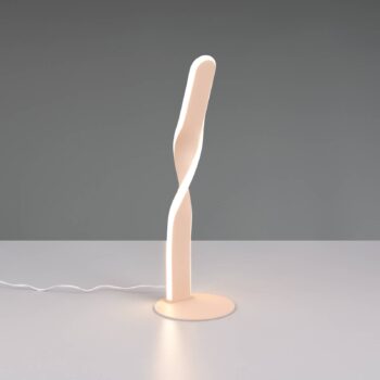 Stolová LED lampa Ginko, piesková, kov, výška 40,5 cm