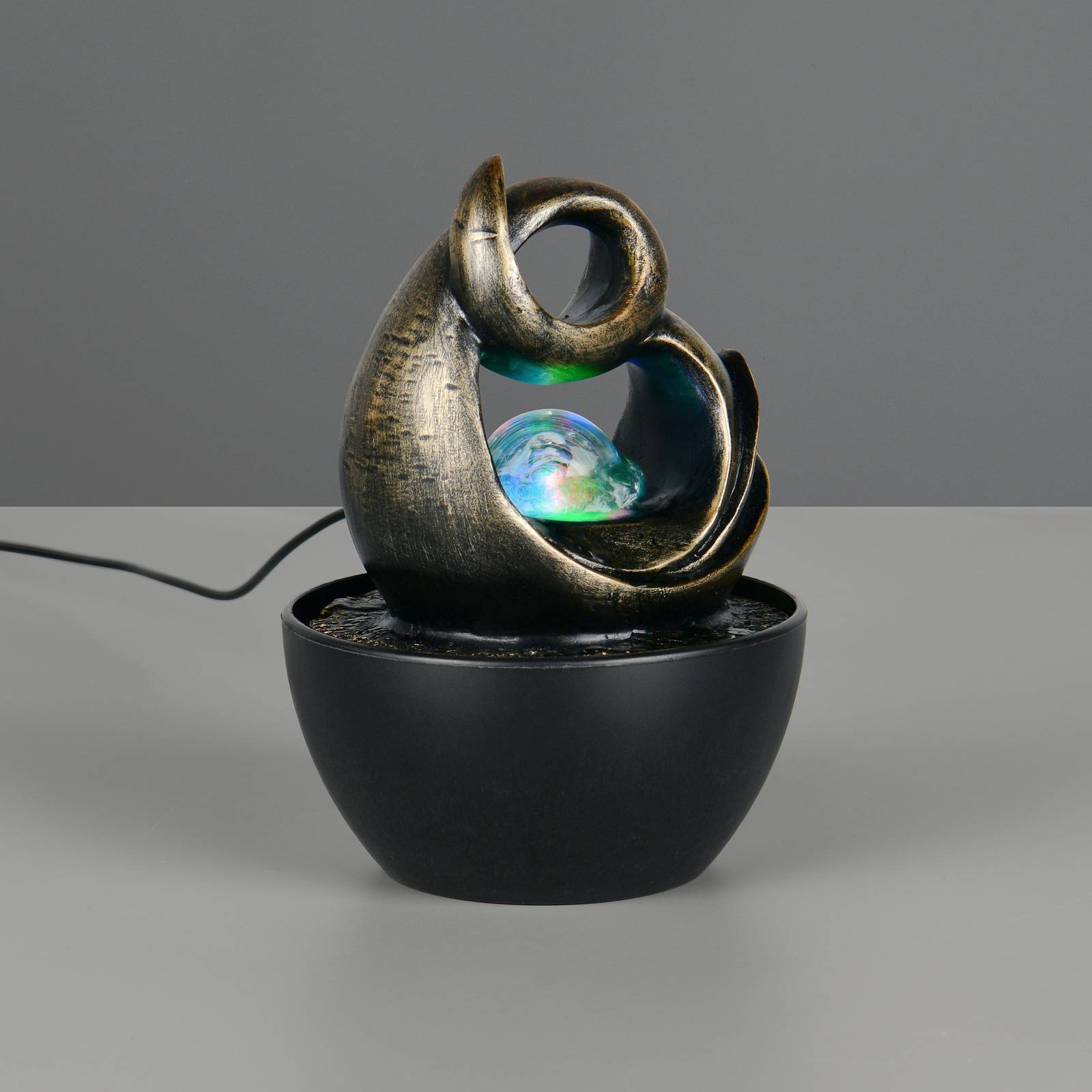 Stolová LED lampa Luma, hnedá, výška 19 cm, umelá živica, RGB USB Stolová LED lampa Luma, hnedá, výška 19 cm, umelá živica, RGB USB