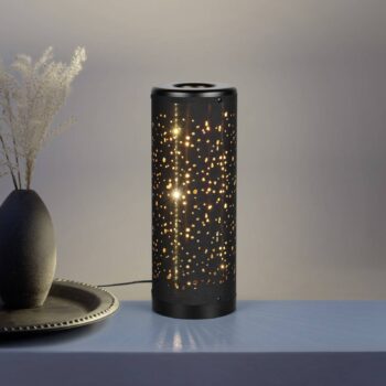 Stolová LED lampa Taco, čierna, plast, výška 34,5 cm