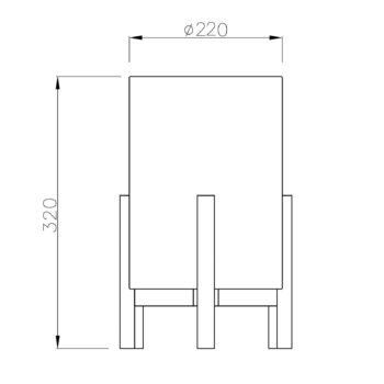 Stolová lampa 3193, drevo, ľanový textil, výška 32 cm