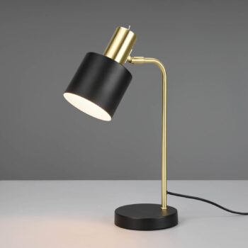 Stolová lampa Adam, 1-plameňová, čierna/zlatá