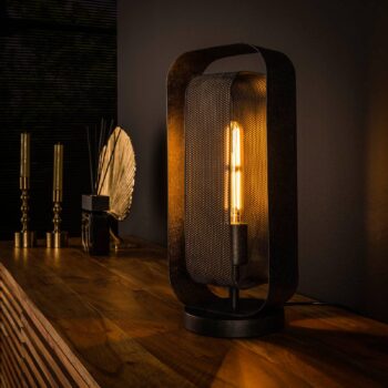 Stolová lampa Alma s Mesh prvkom, čierna