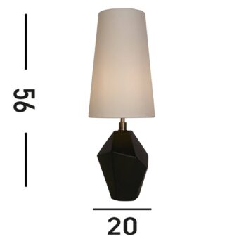 Stolová lampa Apex biela/čierna Výška 55,5 cm textil/živica