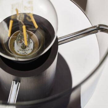 Stolová lampa Beth s tienidlom z dymového skla