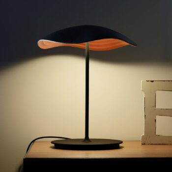 Stolová lampa Bover LED Valentina M/29, čierna/medená farba