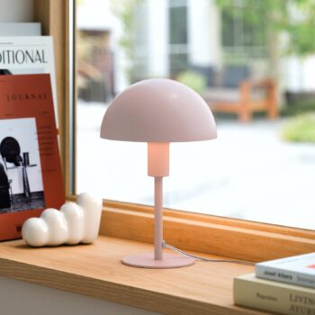 Stolová lampa Ellen Mini z kovu, prachovo ružová