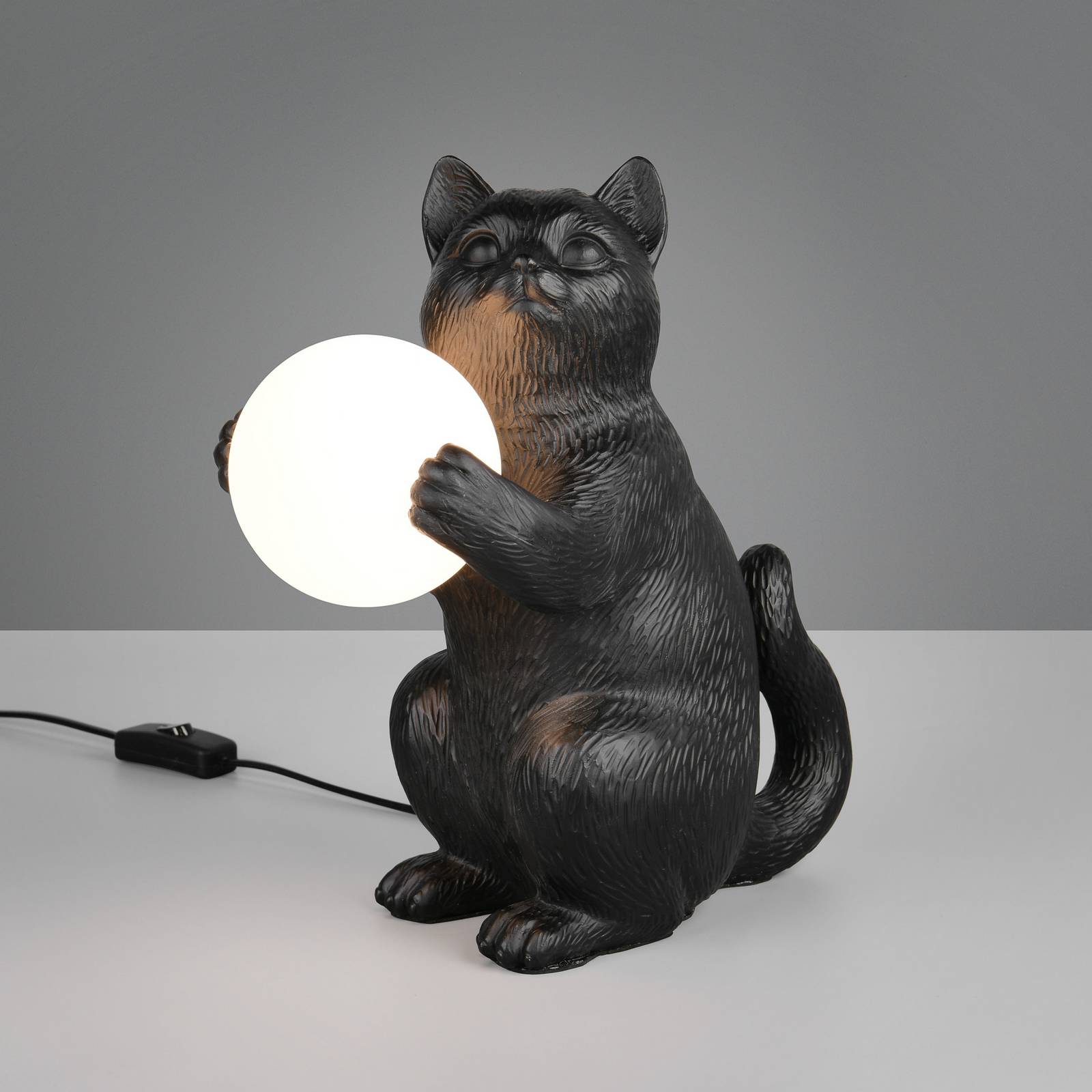 Stolová lampa Gatio, čierna, výška 30 cm, umelá živica, G9 Stolová lampa Gatio, čierna, výška 30 cm, umelá živica, G9