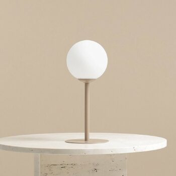 Stolová lampa Joel, výška 35 cm, béžová/biela