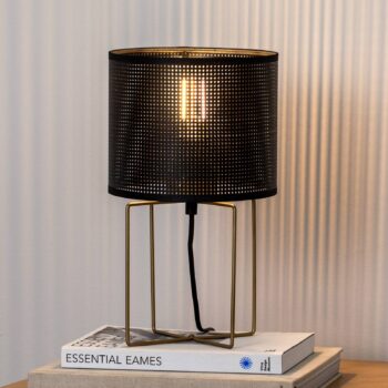 Stolová lampa Kamil s dierovaným kovovým tienidlom