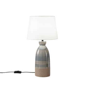 Stolová lampa Navajo, výška 49 cm, farebná/biela, keramika/textil
