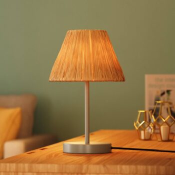 Stolová lampa OSRAM Decor Raffia, 1-pl., rafia, prírodná farba, E27