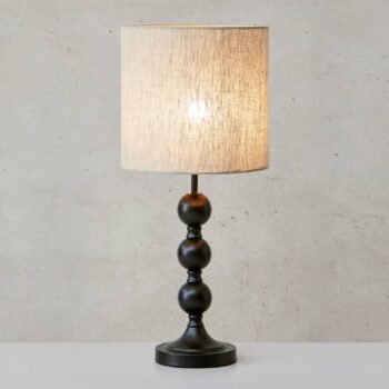 Stolová lampa Octo ľanové tienidlo čierna/piesková