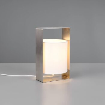 Stolová lampa Pail, matný nikl, kov, výška 27 cm