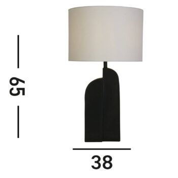 Stolová lampa Perth, biela/čierna Výška 65 cm Textil/živica