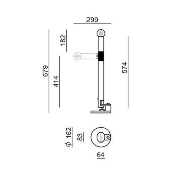 Stolová lampa Stilnovo Periscopio, biela, výška 68 cm, kov