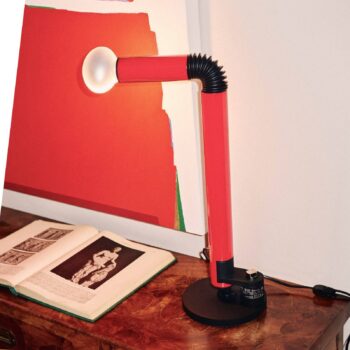 Stolová lampa Stilnovo Periscopio, červená, výška 68 cm, kov