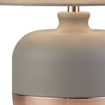 Stolová lampa Tamsin, sivá, kov/textil, výška 27 cm, E14