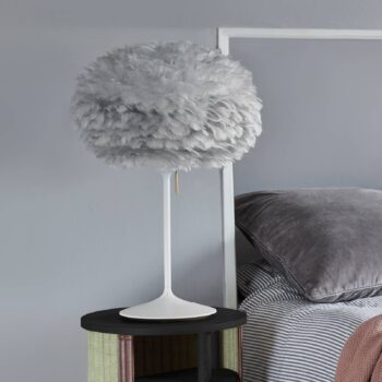 Stredná stolová lampa UMAGE Eos svetlo sivá/biela