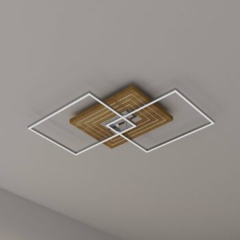 Stropné LED svetlo Inka L, dĺžka 75 cm, svetlé drevo, stmievateľné